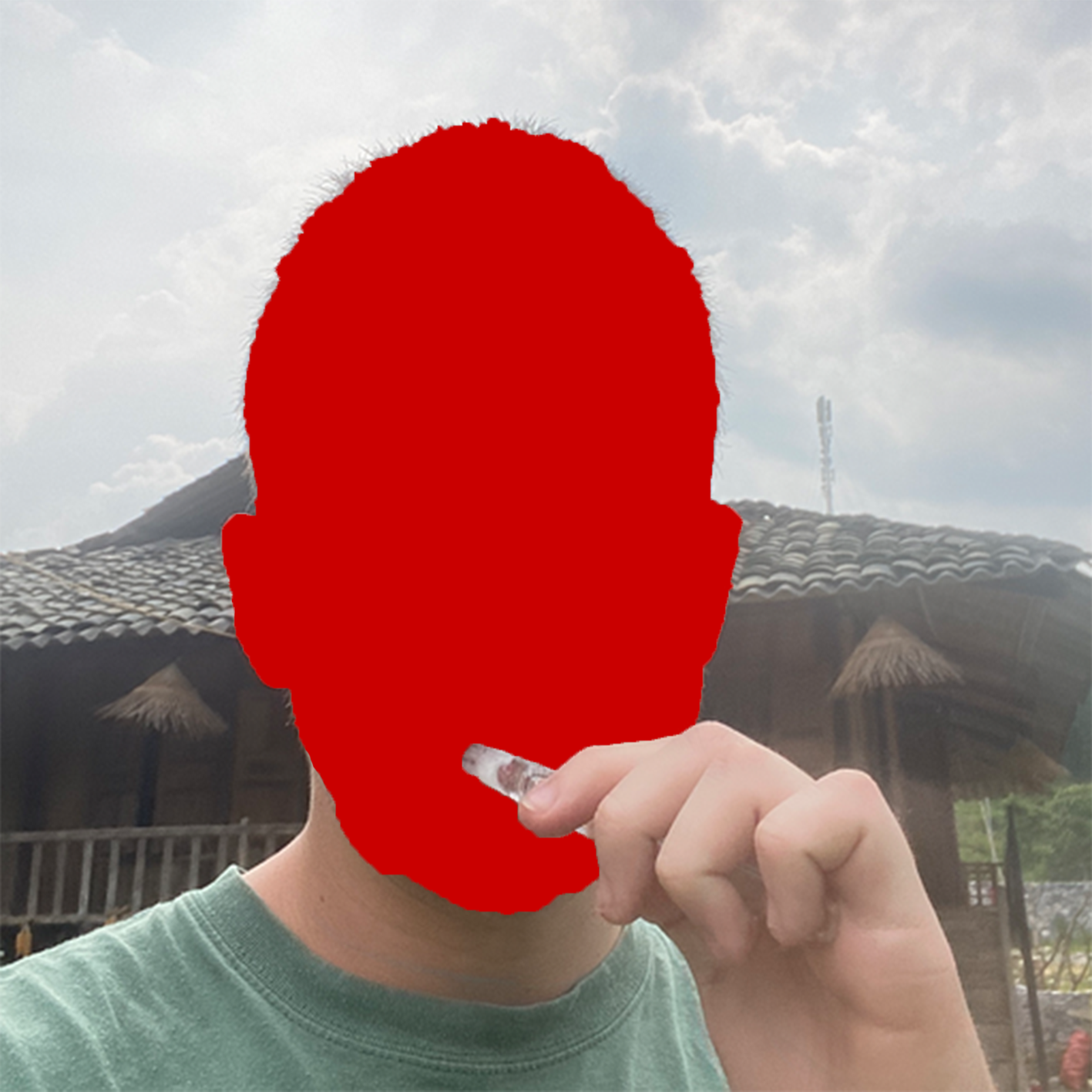 A photo of me brushing my teeth in Vietnam